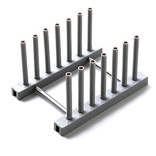 可拆卸塑料廚房碗盤乾燥器具架瀝水架, 灰色, 1個