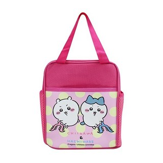 吉伊卡哇 小八 小八貓 烏薩奇 雙側網便當袋 手提便當袋 兒童便當袋 水壺袋, 1個, 雙層便當袋-圓底 9x23x15, 粉紅色