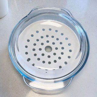 주방용품 전자레인지 가열 찜기 전자렌지 계란찜기, 20cm 다공성 찜냄비