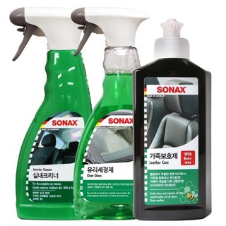 소낙스 실내 세차 3종 세트 - 유리세정제 가죽보호제 실내크리너, 1개