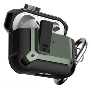 NUART 鎖扣防摔耳機殼, AirPods 4/Airpods 4主動式降噪款, 綠色, 1個