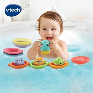 Vtech 戲水玩具系列-漂浮動物疊疊樂 洗澡玩具 疊疊樂 動物 噴水杯 創意 想像力 戲水 寶寶 玩水 洗澡 泡澡玩具, Multi-color, 1個