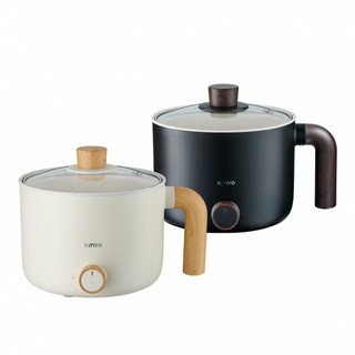 【KINYO】多功能陶瓷美食鍋FP-0876 電火鍋 快煮鍋 居家 辦公室 外宿 上班族 煮泡麵, 黑色