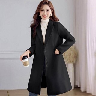 韓系大衣女西裝外套毛呢大衣，冬季保暖長版風衣外套，禦寒防風秋冬長款毛衣外套女裝