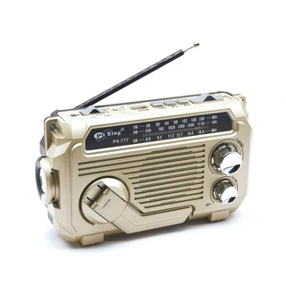 PX-777 태양광 수동식 전력 라디오 FM/AM/SW 800mAh 배터리 무선 Bluetooth 5.2 연결 다중 대역, 01 Khaki, 01 빠른