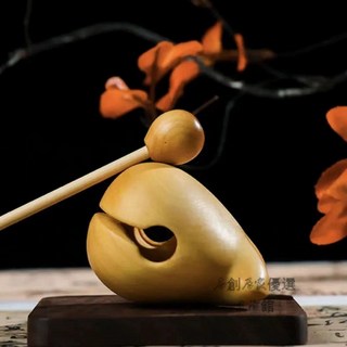 黃楊木木雕雕刻實木木魚 隨身便攜打擊樂器 寺廟法器木魚, 1個, 大葉黃楊木小魚木魚,約4.8*4.2*3.5