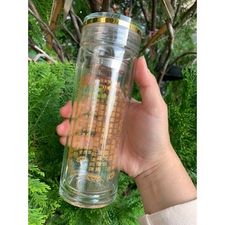 畫意坊 心經雙層玻璃水杯 304不鏽鋼茶濾 寬口設計 雙層隔熱便攜茶杯, 1個, 心經款