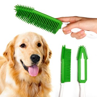 펫토리아 반려동물 다용도 브러쉬 엉킨털 죽은털 제거기 빗 26.5cm, 그린, 1개