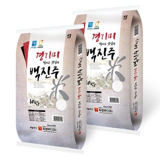 햇쌀푸드 경기미 백진주쌀 20kg 식어도 맛있는 백진주, 상등급, 10kg, 2개