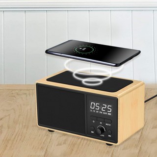 집들이 부모님 선물 고속무선충전 겸용 탁상시계 스피커 어버이날 선물, 베이지