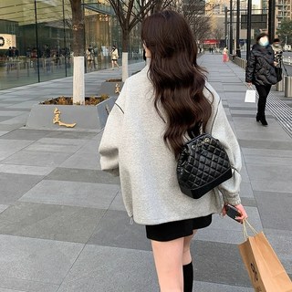 메르젠느 빈티지 레더 가죽 퀄팅 투컬러 체인 백팩