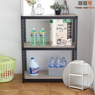 피피랙 3단 조립식앵글선반 500 X 400 X 1200 검정, 1개