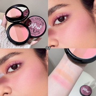 SHAQINUO 라인 가든 블러셔 - 다양한 색상의 트리오 젊음의 매력 일본의 상큼한 룩 섬세한 메이크업에 딱, 04 1, 1개