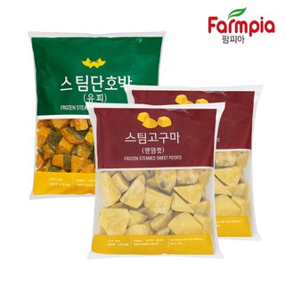 냉동 스팀 단호박 유피 2kg+스팀 고구마 1kgX 2팩 총4kg/식단/조절/쉐이크/샐러드, 2개