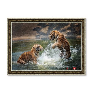 1000피스 직소퍼즐+액자세트 - 맹호의 물놀이 (액자포함), 액자 배송메세지 기재, 1개