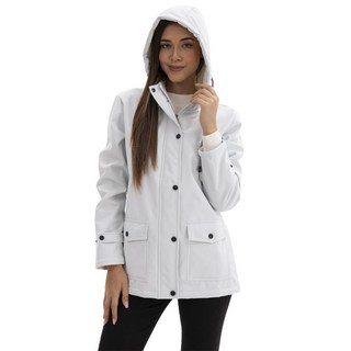 2025新款女士春鞦連帽風衣複閤加絨防潑水外套歐美碼長袖M25WB55P