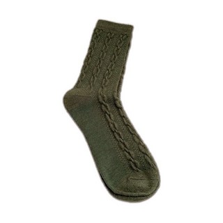 麻花紋羊毛襪子，中筒保暖堆堆襪