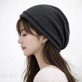 롤업 데일리 남녀공용 면 니트 비니 모자 국내생산