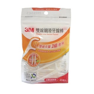 【3M】雙線細滑牙線棒/45支入/包, 1個, 雙線細滑牙線棒/45支入/包
