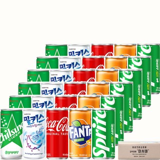 마셔몰 탄산음료 세트 코카콜라 환타오렌지 스프라이트 밀키스 칠성사이다 5가지맛, 30개, 190ml