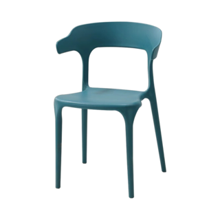 牛角椅 靠背椅 塑膠椅 防水防滑 疊加收納, 【加固加大款牛角椅】深藍一筆限4張, 1件