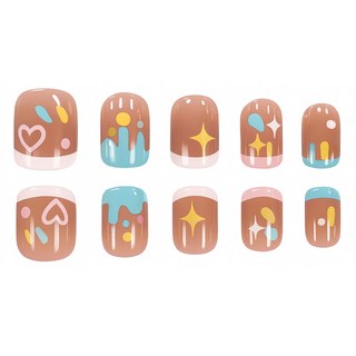 【台灣現貨】韓版穿戴美甲貼片 50款可選 美甲貼片 指甲貼片 穿戴甲 指甲貼 美甲 美甲貼, 1個, A590