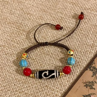 編織天珠手鍊九眼藏式復古項鍊民族風情侶配飾設計中式毛衣手飾