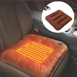 그래핀 자동차 전열 방석 사무실 의자용 3단 온도조절 온열 방석, 갈색, 1개
