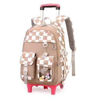 自然魚小學生防水後背包 女孩三到六年級書包 設計感兒童書包 大容量登機包 減負拉桿書包 護脊書包 拉桿書包 輕量學生包