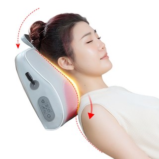 목어깨 안마기 베게 쿠션 안마기 목 어깨 마사지기 베개 안마기 마사지기 무선 충전 주무름 온열, 그레이