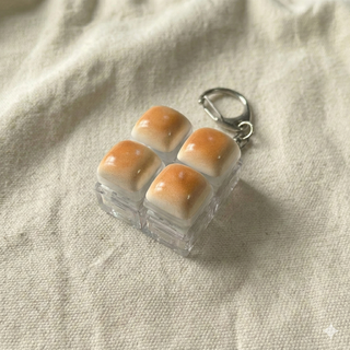 모닝빵 키캡키링 키보드 열쇠고리 딸깍이, 1개, 4구 사각형