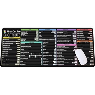 파이널 컷 프로 단축키 치트 시트 마우스 매트 KMH 패드 맥 사용자 편집자 크리에이터용 대형 데스크 프로듀서 마우스패드 필수 컴퓨터 액세서리 학습 작업 참고용, Final Cut