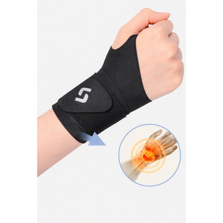 초경량 양손 벨크로 손목보호대, 블랙, 1개