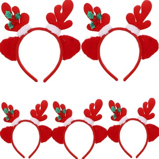 ROOICE 크리스마스 고급 사슴뿔 머리띠 파티용품 5세트HGGHG-, 5p, D세트