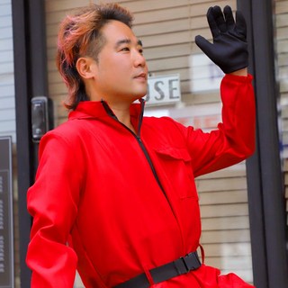 할로윈 레드 점프슈트 코스튬 의상 (XL)