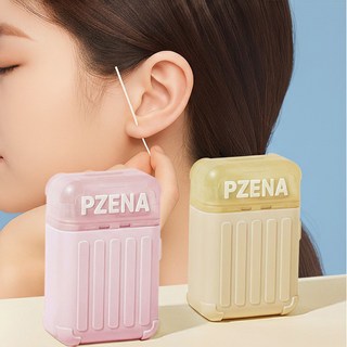 프제나 이어 홀 스틱 피어싱 홀 클리너 귀걸이 구멍 청소 세트 180회분, 1개, 옐로우