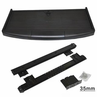 【 199出貨】ABS鍵盤托架 支架 辦公桌電腦鍵盤抽屜伸縮支撐架 帶靜音鍵盤拖軌道, 53cm黑色+35mm導軌, 1個