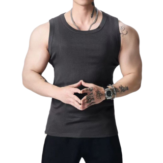 【OniWear】厚磅螺紋彈力背心 吊嘎 百搭 健身 運動背心 顯大 雙縫線 坦克背心