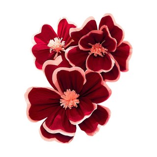 好買先生 立體皺紋紙花 紙扇花 婚房佈置牆壁裝飾婚慶用品, 雙層褶皺紙花〚粉包紅〛,直徑約20cm, 粉包紅