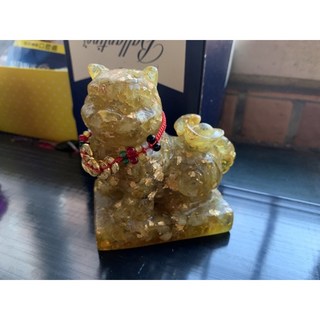 【畫意坊】虎爺水晶能量擺飾 台灣現貨 開運招財聚財守財 鈦晶金箔虎爺擺件 財位必備虎將軍