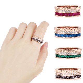 [썬주얼리] 인피니 스퀘어 럭셔리 로즈골드 검지 중지 커플 크리스마스 기념일 사이즈 반지