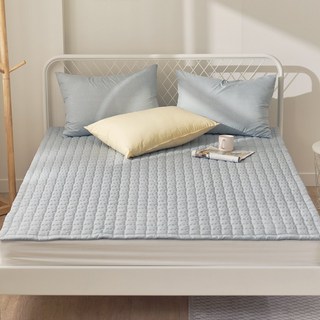 국내제조 띵스룸 몽글 먼지없는 알러지케어 사계절 고정밴드 침대패드, 몽글 파스텔블루