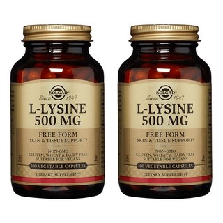 SOLGAR L-離胺酸素食膠囊 500mg, 100顆, 2罐