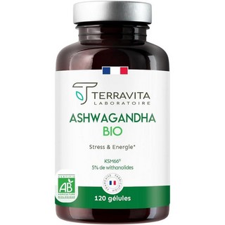 프랑스 테라비타 Terravita ASHWAGANDHA 아슈와간다 KSM-66 캡슐, 6개, 120정