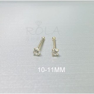 ROLA蘿拉銀飾飾品 999足銀養耳棒 2MM水鑽圓珠純銀耳針 免耳堵耳扣 18色可選