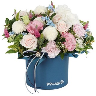 99플라워 2시간 꽃배달서비스 꽃바구니 꽃다발 생화 장미 생일 꽃 선물, [ST-B328]아름다운혼합꽃상자, 1개