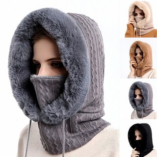 여성 니트 퍼 바라클라바 모자 성용 헌팅 캡 헤드 웨어 패션 아이템 겨울 소품 머리장식