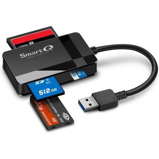 SmartQ C368 USB 3.0 SD 카드 리더 Plug N Play Apple 및 Windows USB로 구동 CF/SD/SDHC/SCXC/MMC/MMC Micro, Regular, Regular