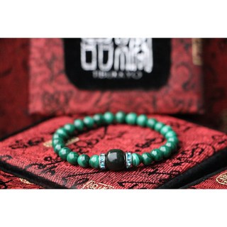 TIBUKKYO德榕藏品 原礦無染色孔雀石手珠 6mm 阿拉善隔珠 串珠設計 玉石 礦石 孔雀石手鍊 DIY串珠