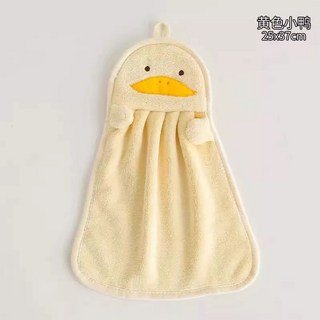 大鵝 鴨子 企鵝 動物造型 珊瑚絨 擦手巾, 1個, 黃色小鴨